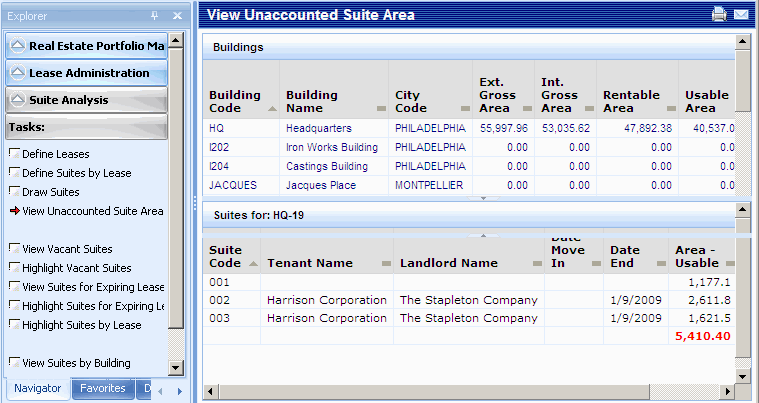 screen shot of the view shown after a Process Navigator task is selected