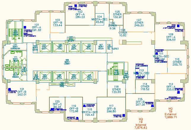 drawing showing the CAD drawing layers