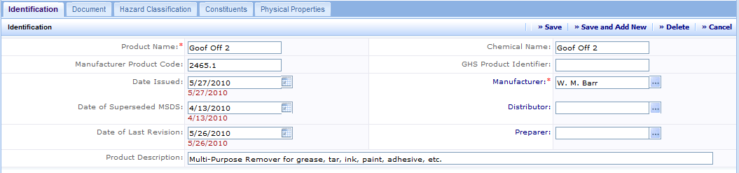 Define Material Safety Data Sheets
