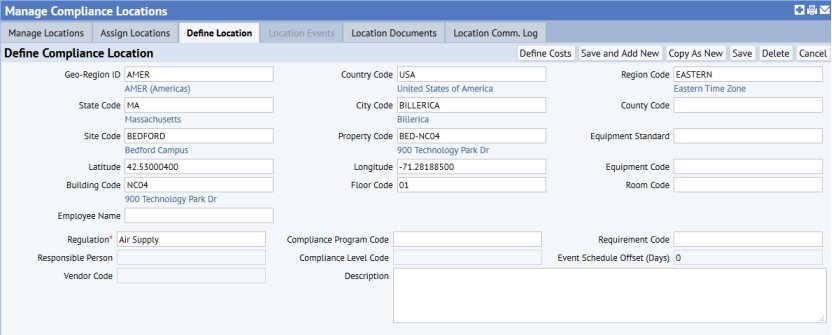 Adding Locations to Regulations, Compliance Programs, Requirements ...