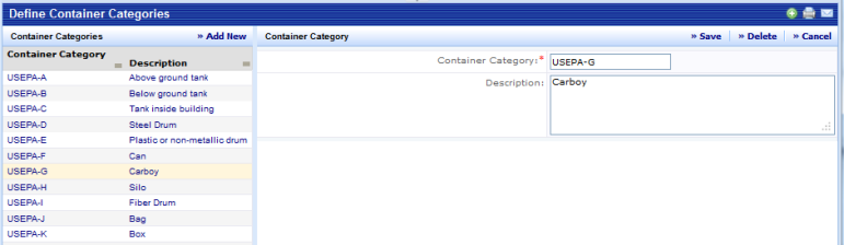 Define Container Categories