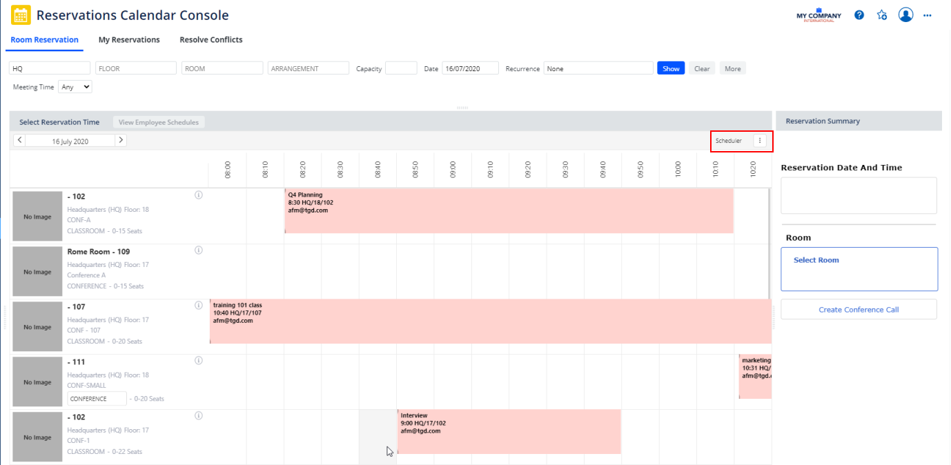 Scheduler View