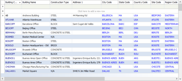 Smart Client grid view