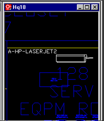 floor plan drawing showing an inserted asset